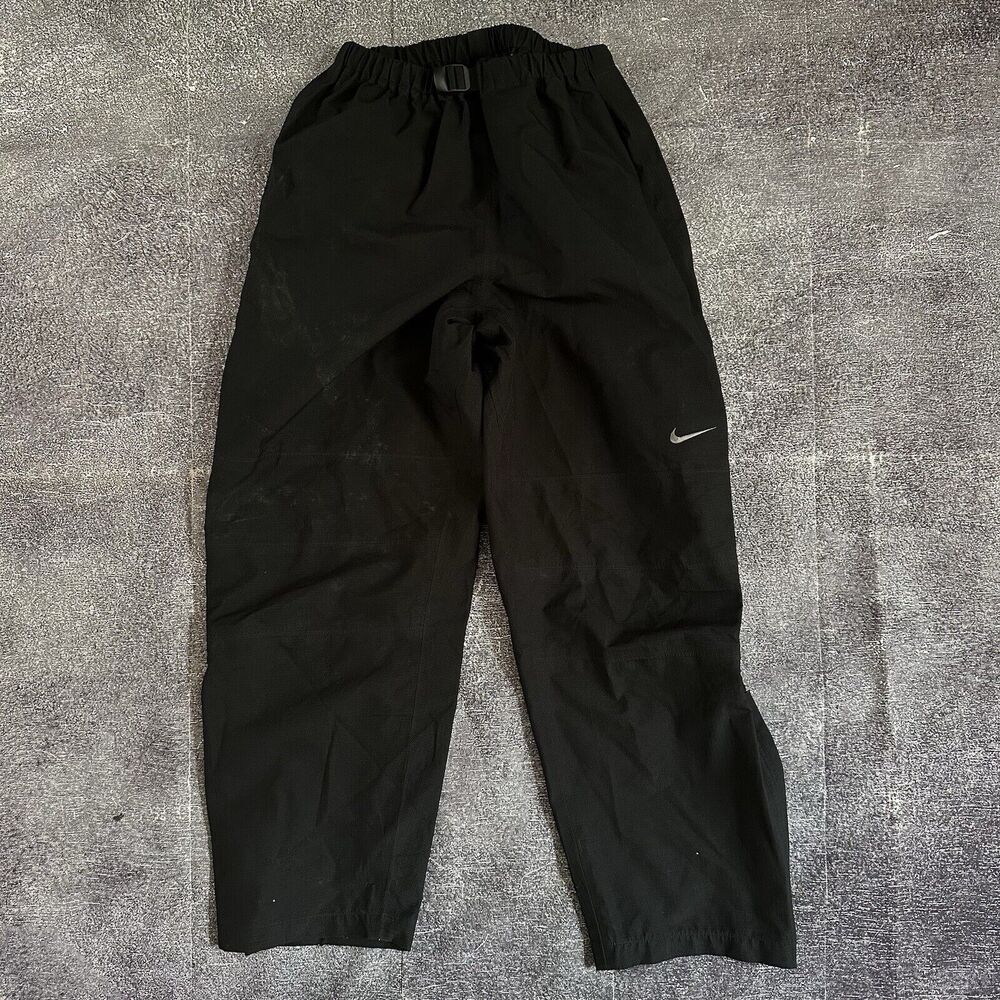 Men's Vintage 90's Nike ACG Black Wide Leg Windbreaker Skate Ripstop Pants Sz M